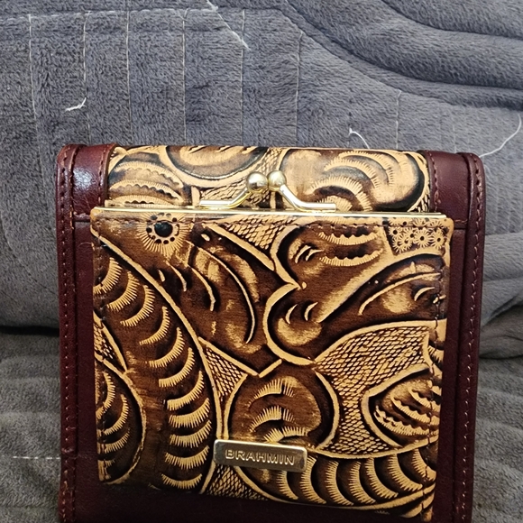 Brahmin Brown and Tan Embossed Wallet - Picture 2 of 4